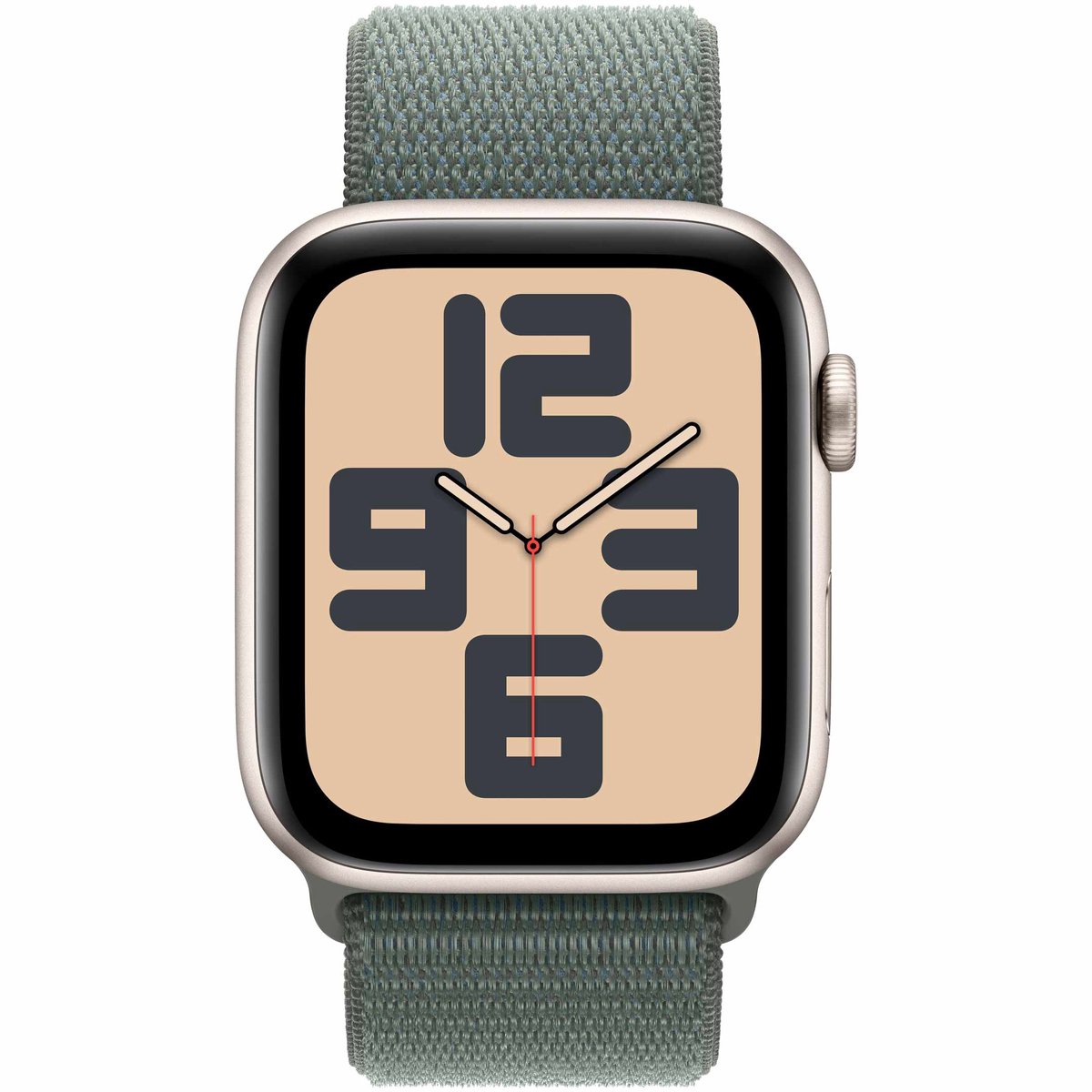 Apple Watch SE 2024 GPS 44mm Starlight Aluminium Case with Lake Green Sport Loop