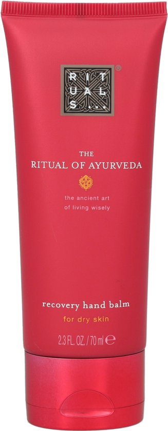 Rode tube 'The Ritual of Ayurveda' Recovery Hand Balm, voor droge huid.