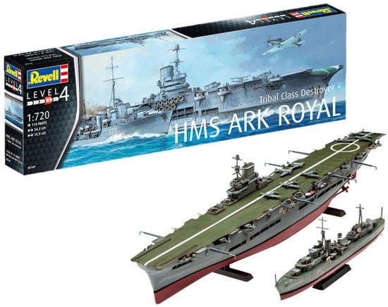 Revell Modelbouwpakket Militaire voertuigen - 05149 HMS Ark Royal - Tribal Class Destroyer Plastic - 1:720 -