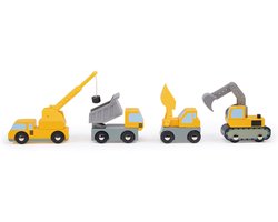MENTARI Voertuigen - Werfvoertuigen - 4 Stuks - Hout - 3 Jaar
