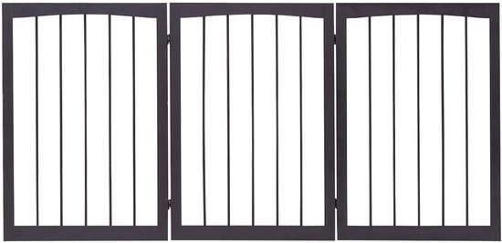 COSTWAY Traphekje Opvouwbaar Honden Kinderen Barrier Deur Veiligheidspoort 160 x 1,2 x 76 cm Bruin