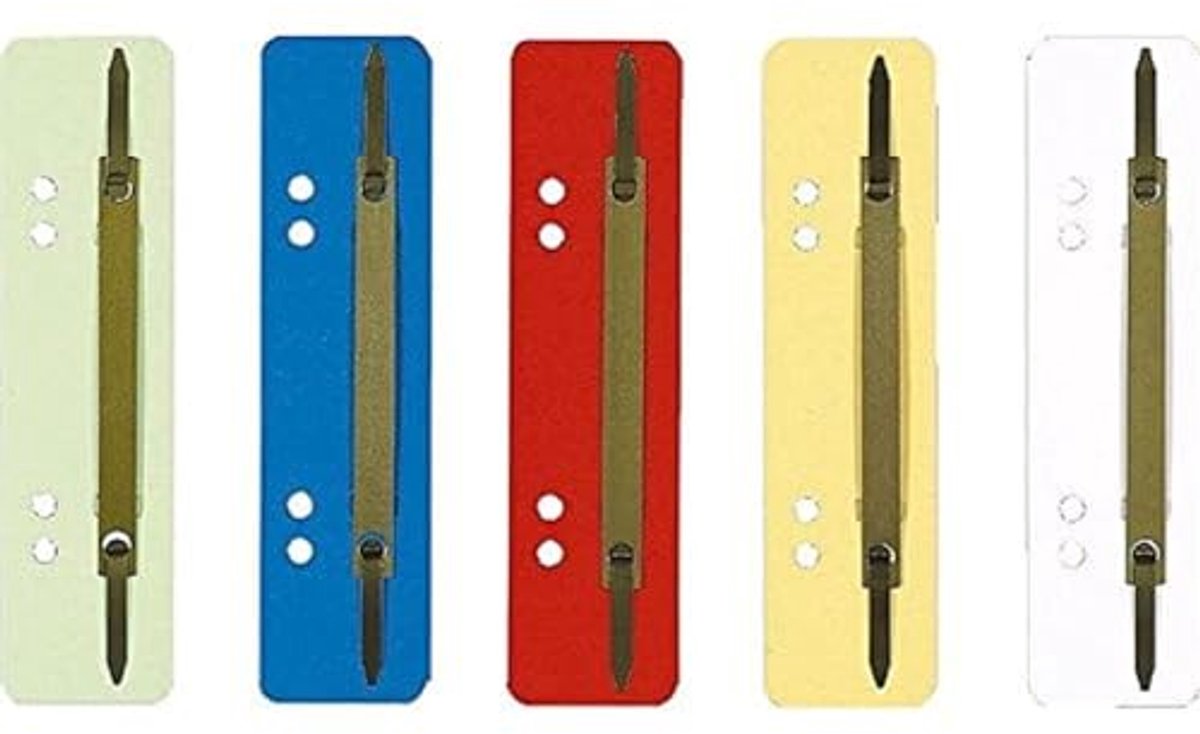 Exacompta 427000B Pak met 250 kartonnen nietstrips, diverse kleuren. Kartonnen commerciële nietmap, nietmachine, losbladige binder, ideaal voor kantoor en school