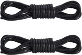 Fako Fashion - Schoenveters - Rond - Gewaxt Katoen - 2.5mm - 90cm - 1 Paar - 2 Stuks - Zwart