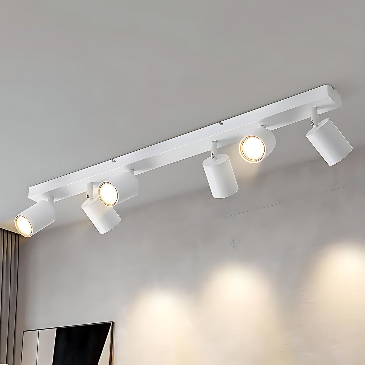 NETTLIFE Opbouwspot - plafondspot met 6 lichtpunten - spots - WIt Plafondlamp - L 76.5 cm - draaibar - kantelbaar - GU10 fitting - plafoniere - excl. GU10-excl. lichtbron
