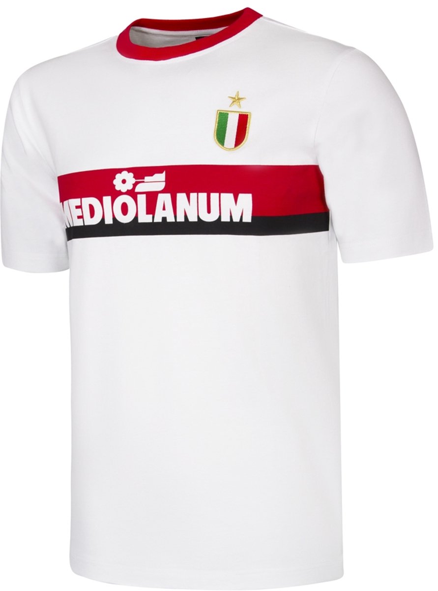 COPA - AC Milan 1988 Mediolanum - Retro Voetbalshirt - Heren - Wit - XL