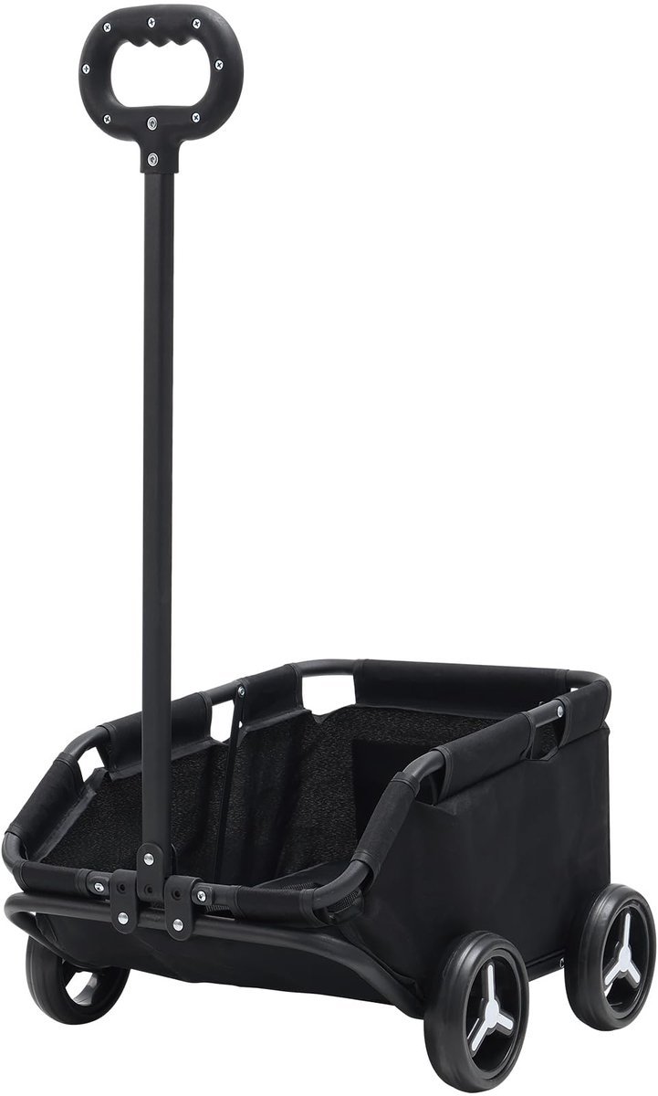 Ibenzoa® Robuuste Opvouwbare Huisdierenbuggy met Ventilatie en Organizer, Zwart, Vier Wielersysteem