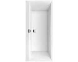 Villeroy & Boch Squaro Edge 12 bad quaryl rechthoekig 180x80x45cm - incl. poten en afvoer /overloopcombinatie wit
