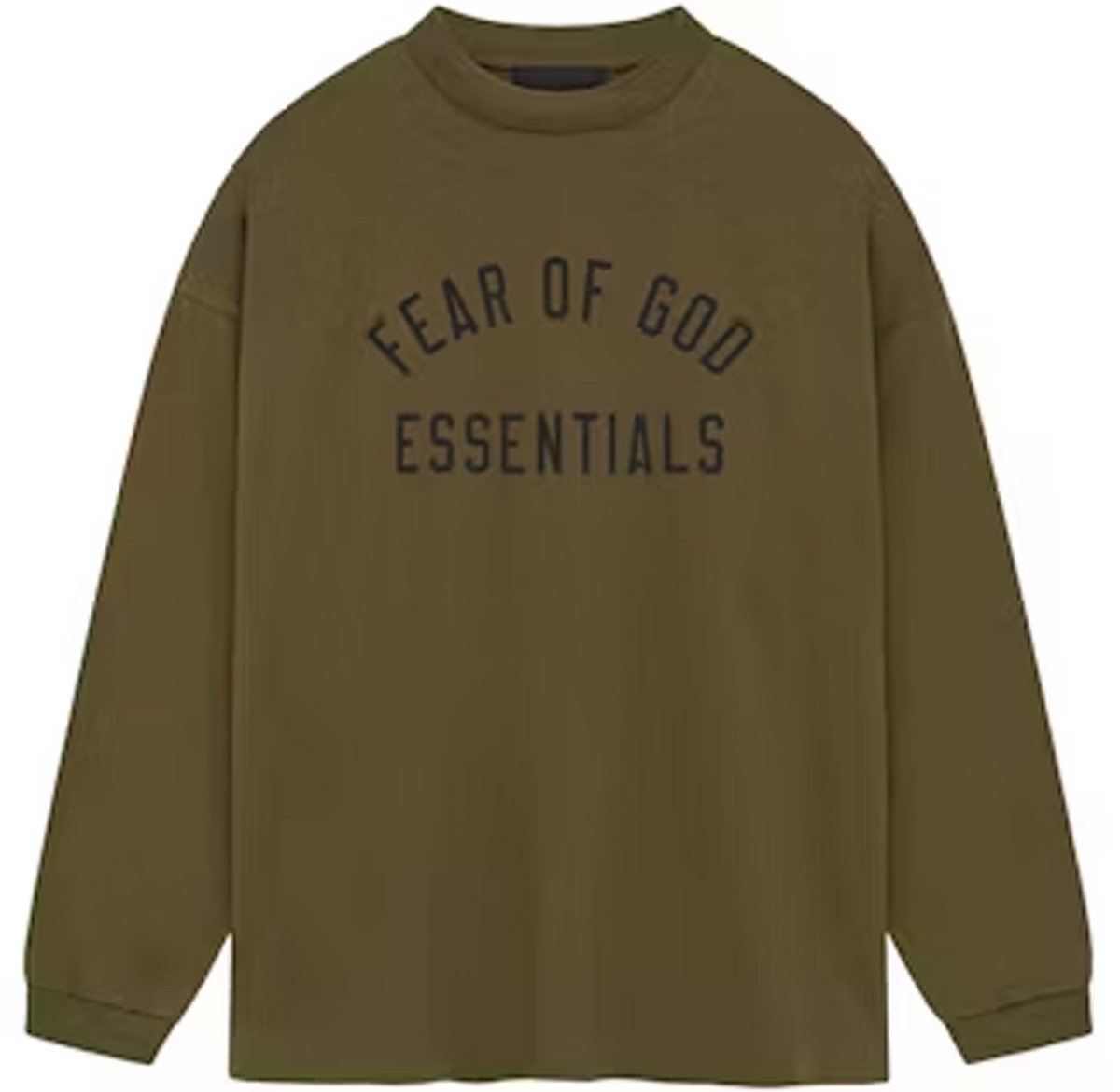 Fear of God Essentials Jersey Longsleeve Tee 'Olijf'.