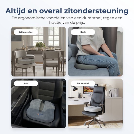 Best Life Zitkussen - Wigkussen - Stuitkussen Orthopedisch - Ergonomisch Stoelkussen