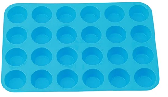 Moule à Mini -muffins Knaak - 24 pièces - Blauw - Moules à muffins - Siliconen - Cuisson