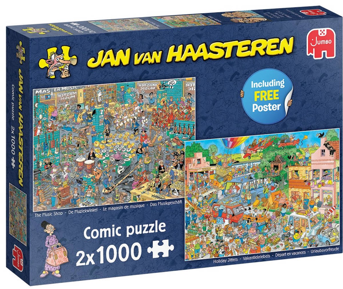 Jan van Haasteren - De Muziekwinkel & Vakantiekriebels - 2 x 1000 stukjes - Puzzel — afbeelding 5