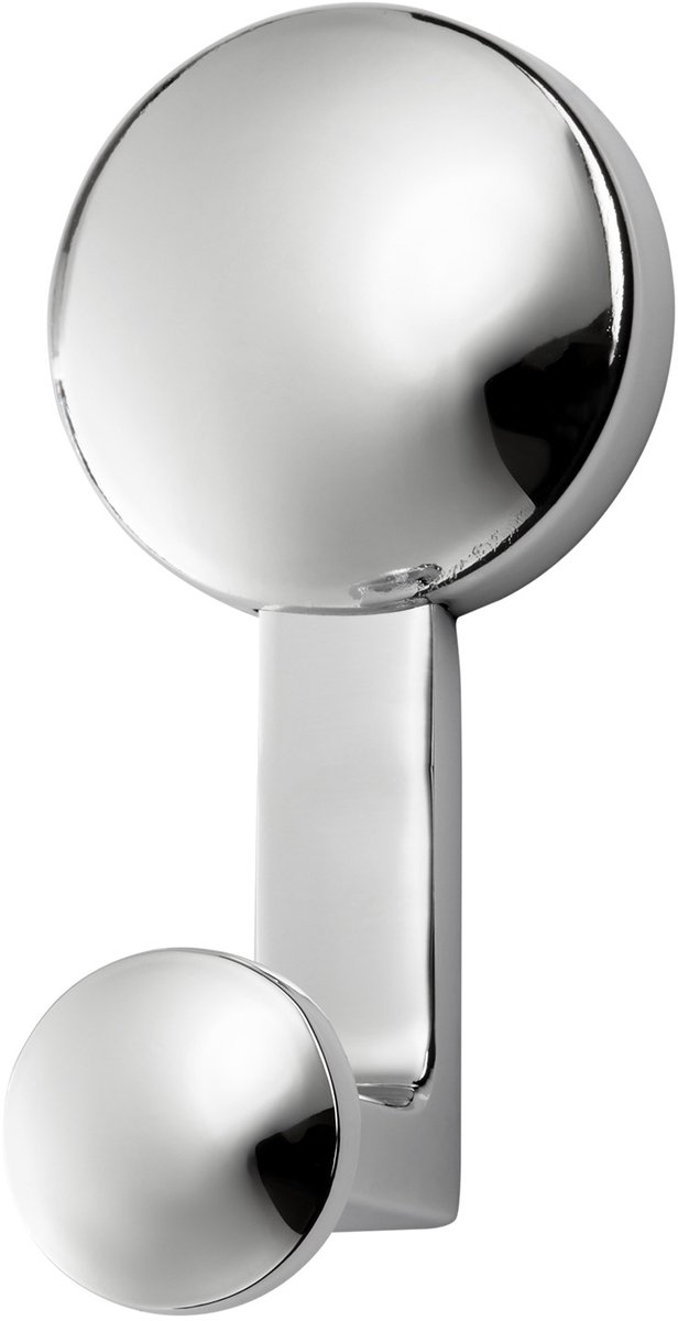 SOTECH Kapstokhaak GRIO Hoogte: 96 x Breedte: 45 mm Gepolijst chroom, moderne kapstokhaak van gegoten zink, stabiele wandhaak ook voor handtassen