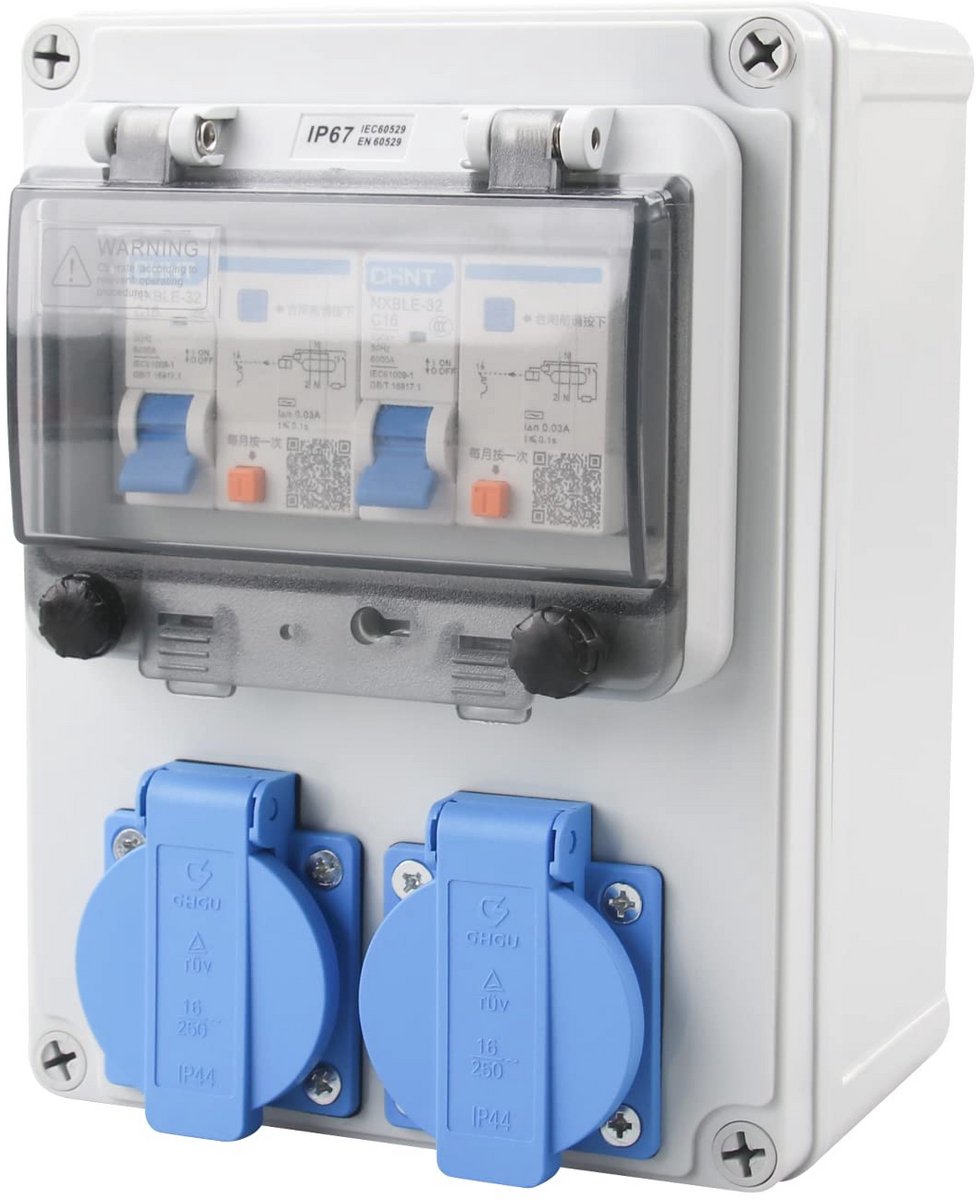 Stroomverdeler 16A 230V - Waterdichte Meervoudige Contactdoos voor Veilig Gebruik