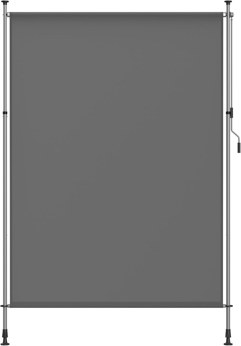 Furnstar - Verticale zonwering in hoogte verstelbaar - 200 x 220-300 cm - Geen boren nodig - Verticale luifel voor terras balkon - Met luifelkast - UPF 50+ -Inkijkbescherming - Antracietgrijs