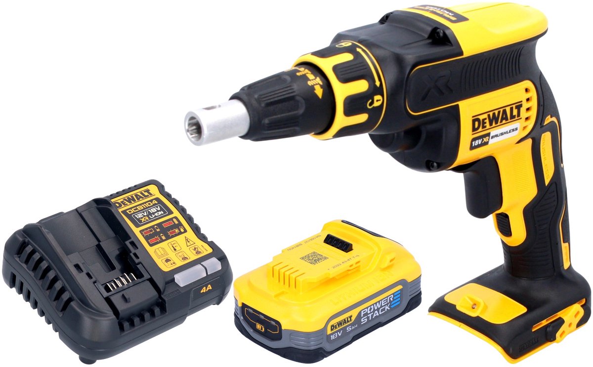DeWalt DCF 620 H1 accu-droogbouwschroevendraaier 18 V 30 Nm borstelloos + 1x Powerstack accu 5.0 Ah + lader