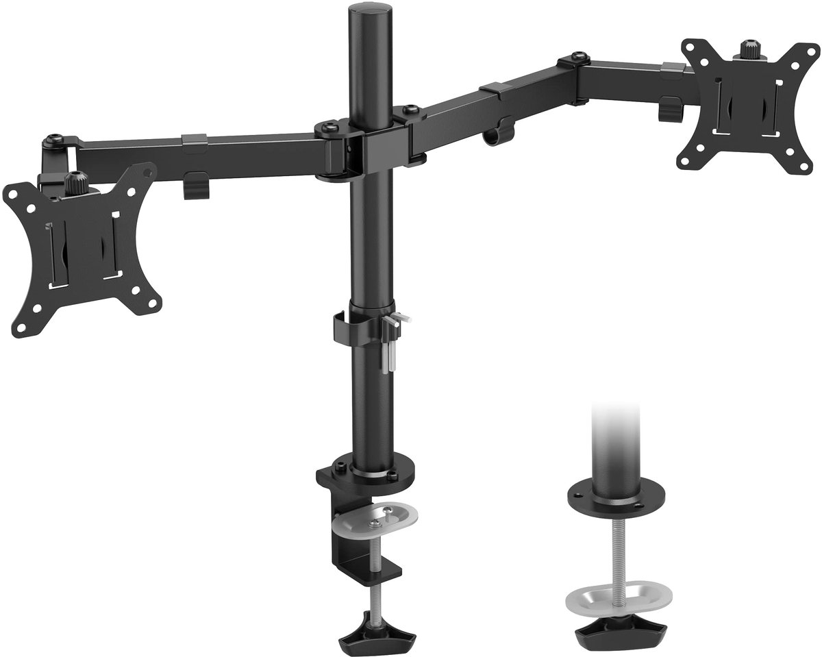 Ibenzoa® Ergonomische Dubbele Monitorhouder voor Flexibele Werkplekinrichting met VESA-Compatibiliteit 13-32 Inch