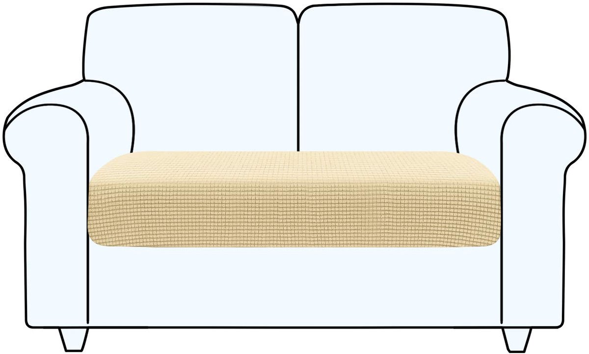 Ibenzoa® Bankovertrek voor bank, zitkussen, meubelbescherming, 1 stuk, beige, 2 zits