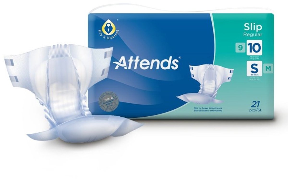 Attends Slip Air Comfort 10 Small - 4 paquets de 21 protections
