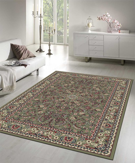 Nain Klassiek - Laagpolig Oosters Vloerkleed - Vintage Tapijt - Groen- 160x230 CM
