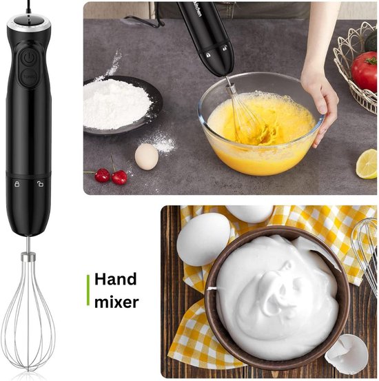 CRLYN® Staafmixer Set - Hakmolen - Groentesnijder - Soepmaker - Draadloos - Zwart — afbeelding 5