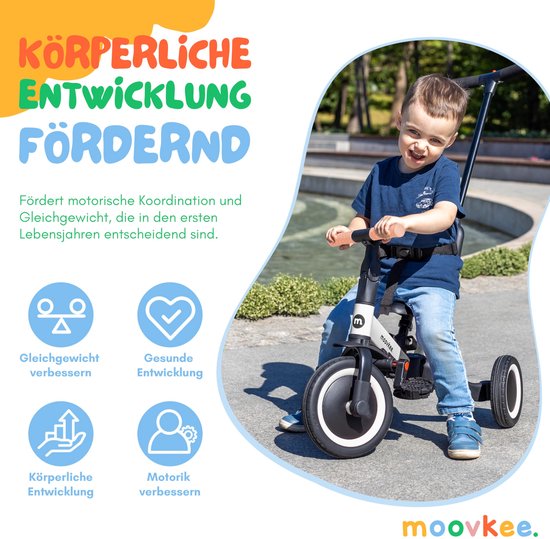 Driewieler met stang 6in1 ecru - crossfiets vanaf 1 jaar - kinderfiets vanaf 1 jaar van Merkloos — afbeelding 3