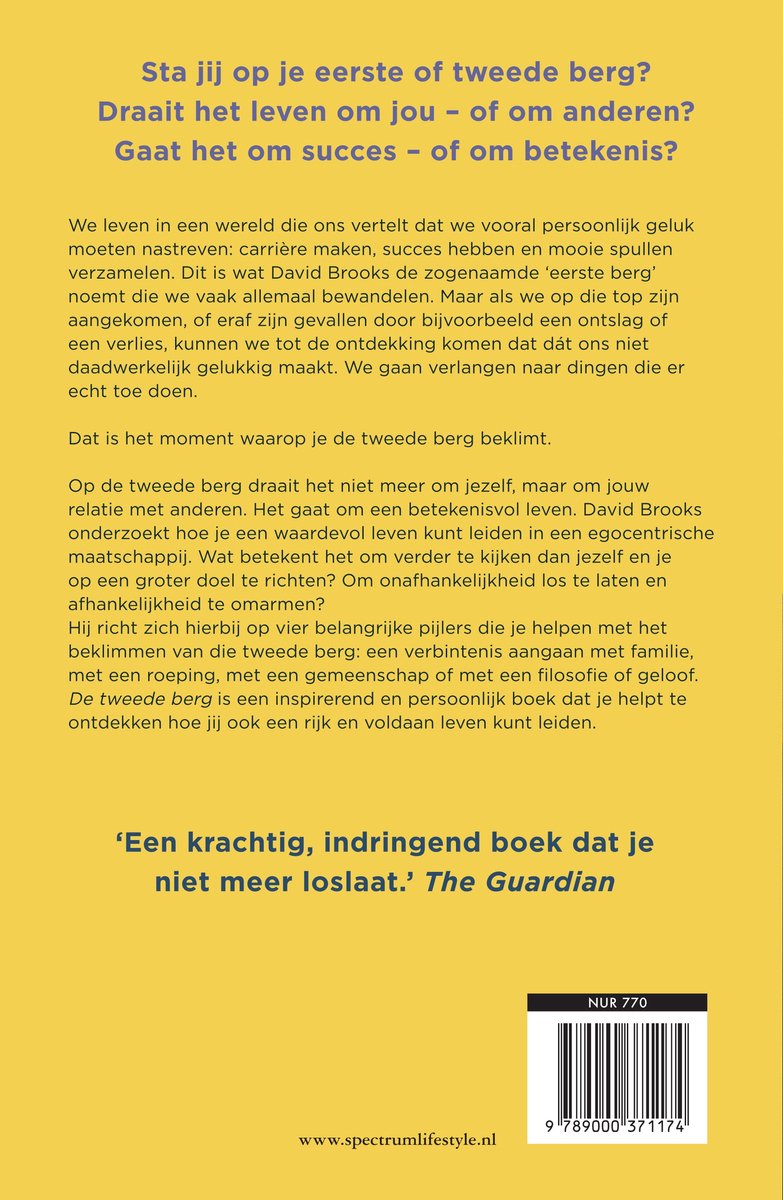 De tweede berg - back cover