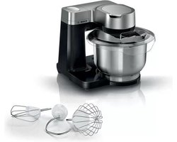 Bosch MUM Serie 2 - MUMS2VM00 - Keukenmachine - 900W - Keukenrobot - Keukenmixer - Mixer met Mengkom 3,8L - Zwart/RVS