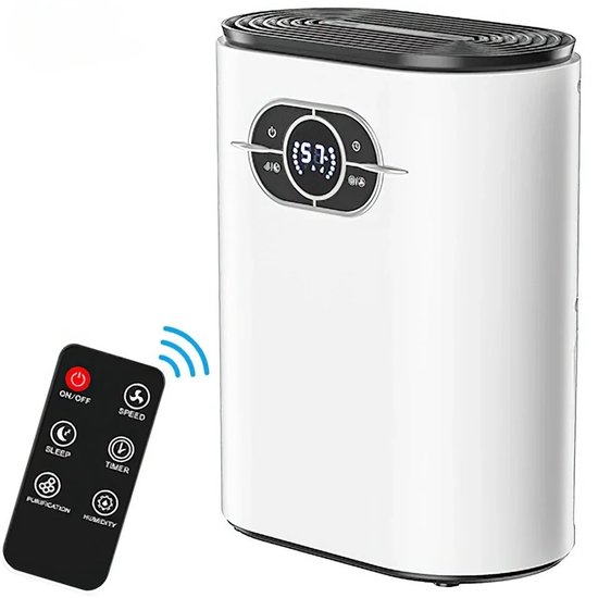 Senelux Elektrische luchtontvochtiger 1100 ml voor vochtige huizen met 7 kleurrijke lampen, kleine draagbare luchtontvochtiger, automatische uitschakeling voor het drogen van kleding, slaapkamers, schimmels en kasten