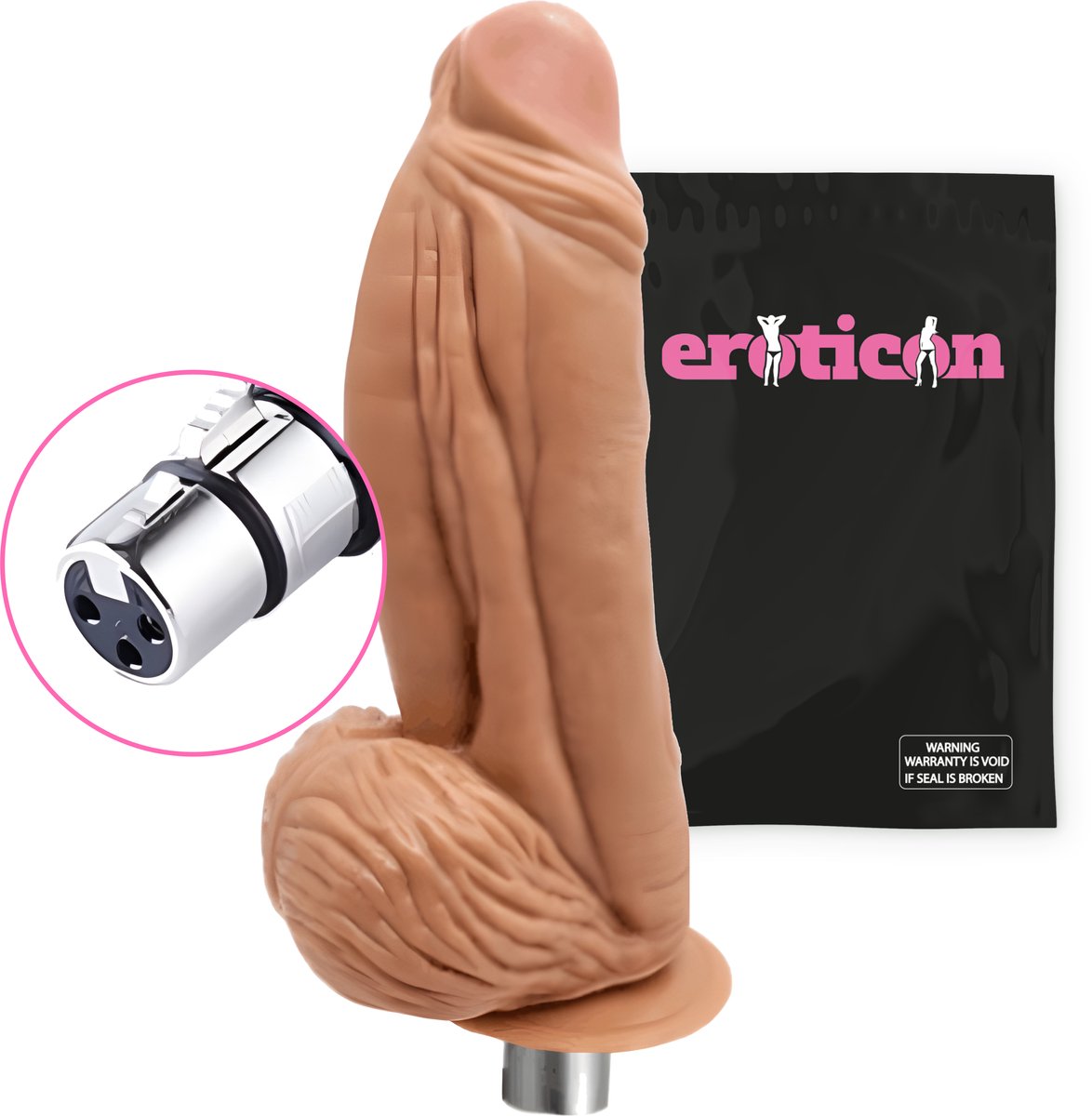 Goedkoopste Eroticon Mega Dildo XXL Niek - 26.5cm Lang - 7.5cm Dik - Opzetstuk voor Seksmachine - Extreem groot - Grote Dildo - Dikke dildo - Accessoire - 3XLR opzetstuk - Xxxl Dildo