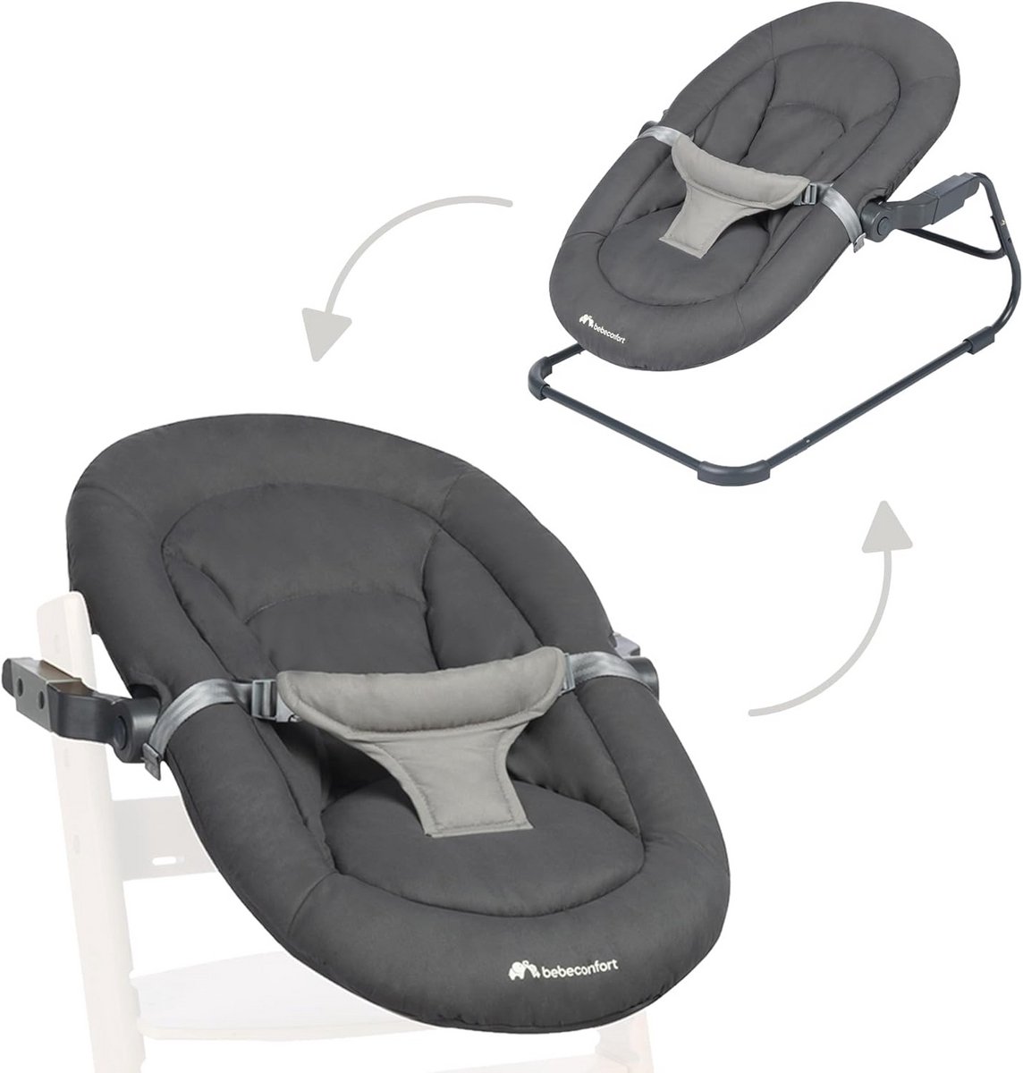 Image of 2-in-1 Baby Wipstoel voor Baby's van 0-6 Maanden - Ultra Gevoerd en Veilig met Aanpasbare Ligstanden