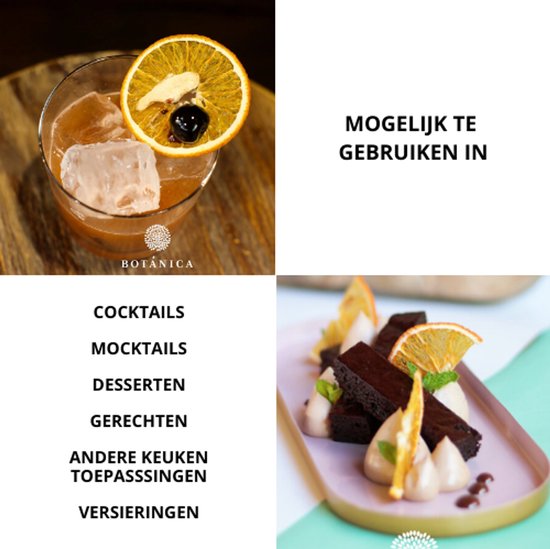 BOTANICA Gedroogde Sinaasappelschijfjes – 100% natuurlijk – 110g – Garnering voor Gin Tonic, Cocktails & Desserts – Premium gedroogd fruit
