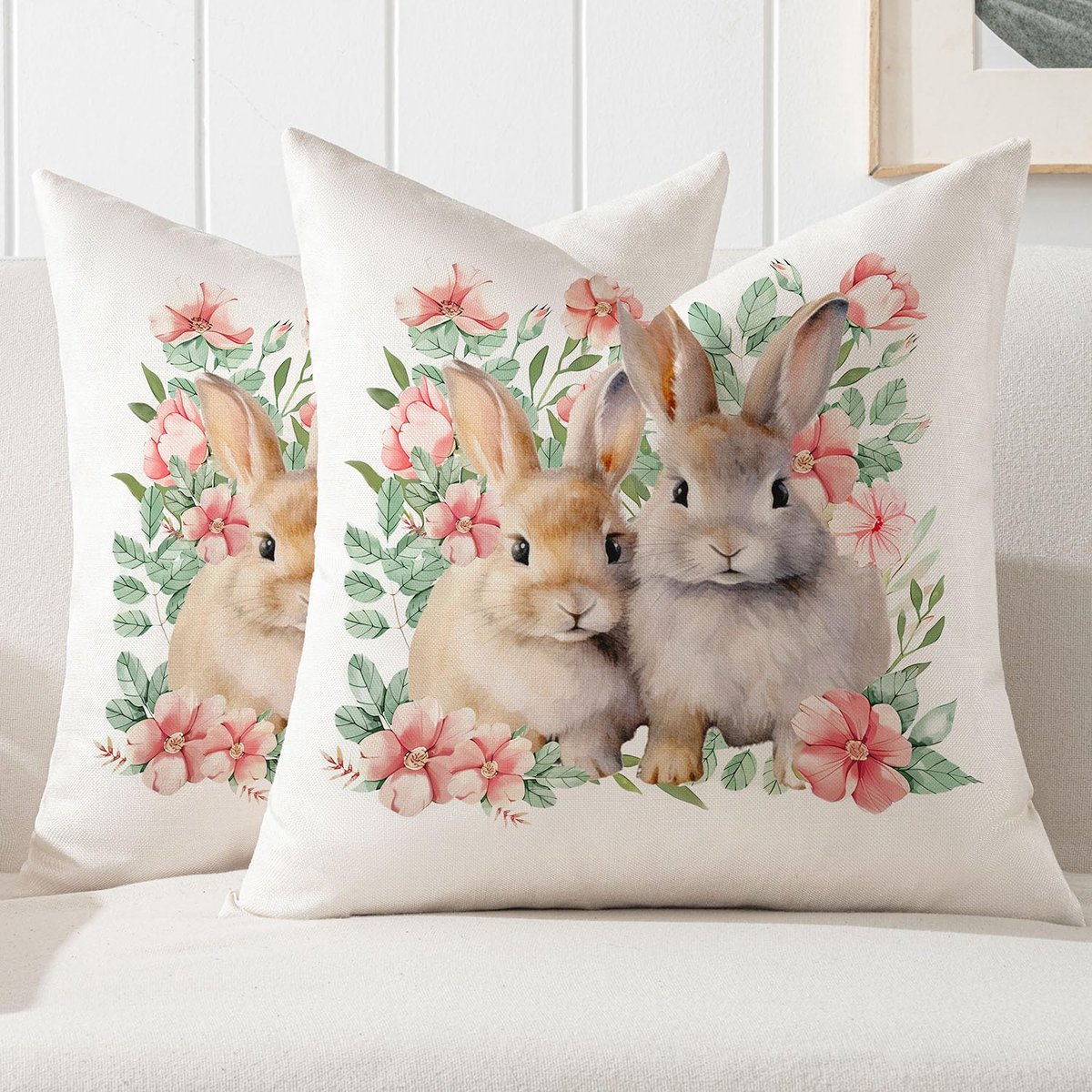 Unyqoos ® Kleurrijke Lente Kussenslopen Set voor Pasen en Voorjaarsthema Decoratie roze