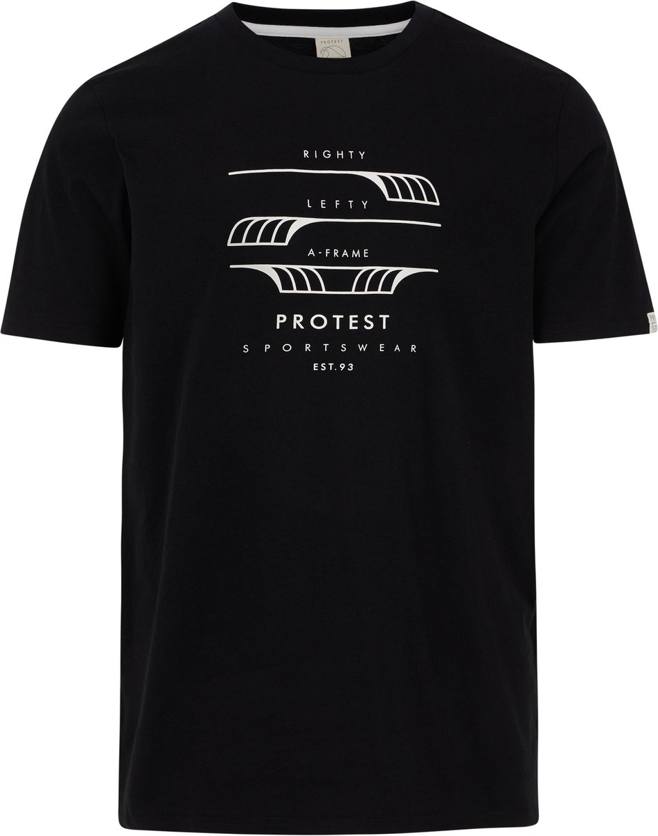 Protest Prtrimble – T shirt Heren – Korte mouwen – Ronde hals Zwart