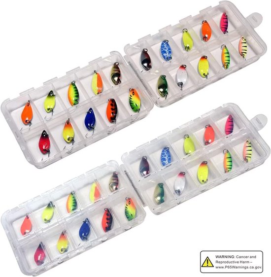 Spoons Forelset, knipperlichten, visaas, spinner forel, kunstaas, 20 stuks — afbeelding 3