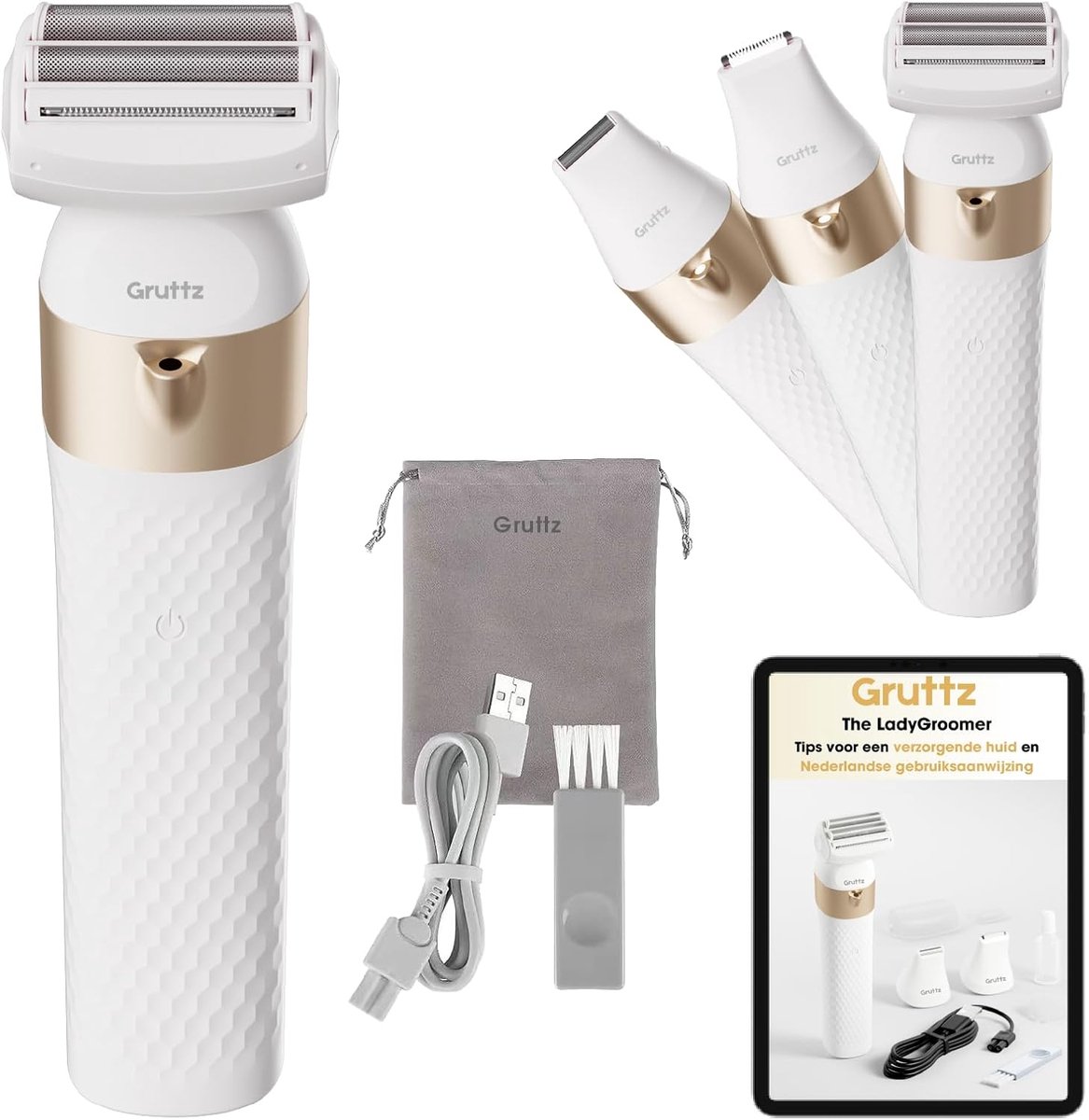 3 in 1 Ladyshave voor Vrouwen - Scheerapparaat en Trimmer met Reistas