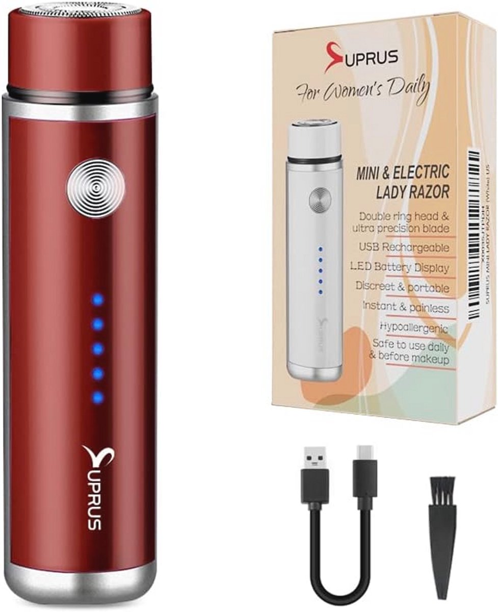 Draadloos Elektrisch Scheerapparaat voor Dames - USB Oplaadbaar, Pijnloos en Geschikt voor Gezicht, Lichaam en Bikini