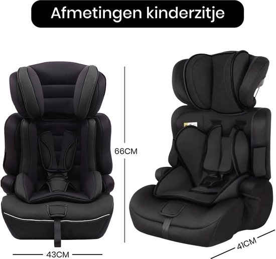 Oemmie Autostoel - Autostoeltjes - Kinderstoel Auto - Kinderzitje - Autozitje - Groep 1/2/3 (67-150cm) - Zwart