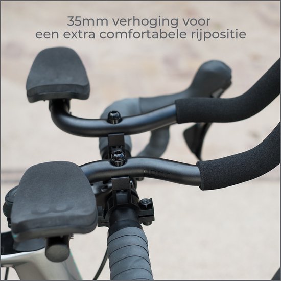 BBB Cycling Opzetstuur Racefiets - Aluminium Ligstuur - Verstelbaar Opzetstuur met Armsteun - Tijdritstuur - Triathlon Stuur - Compatibel met 22.2, 25.4 of 31.8mm Fietsstuur - AeroComfort BHB-59 van BBB Cycling — afbeelding 4