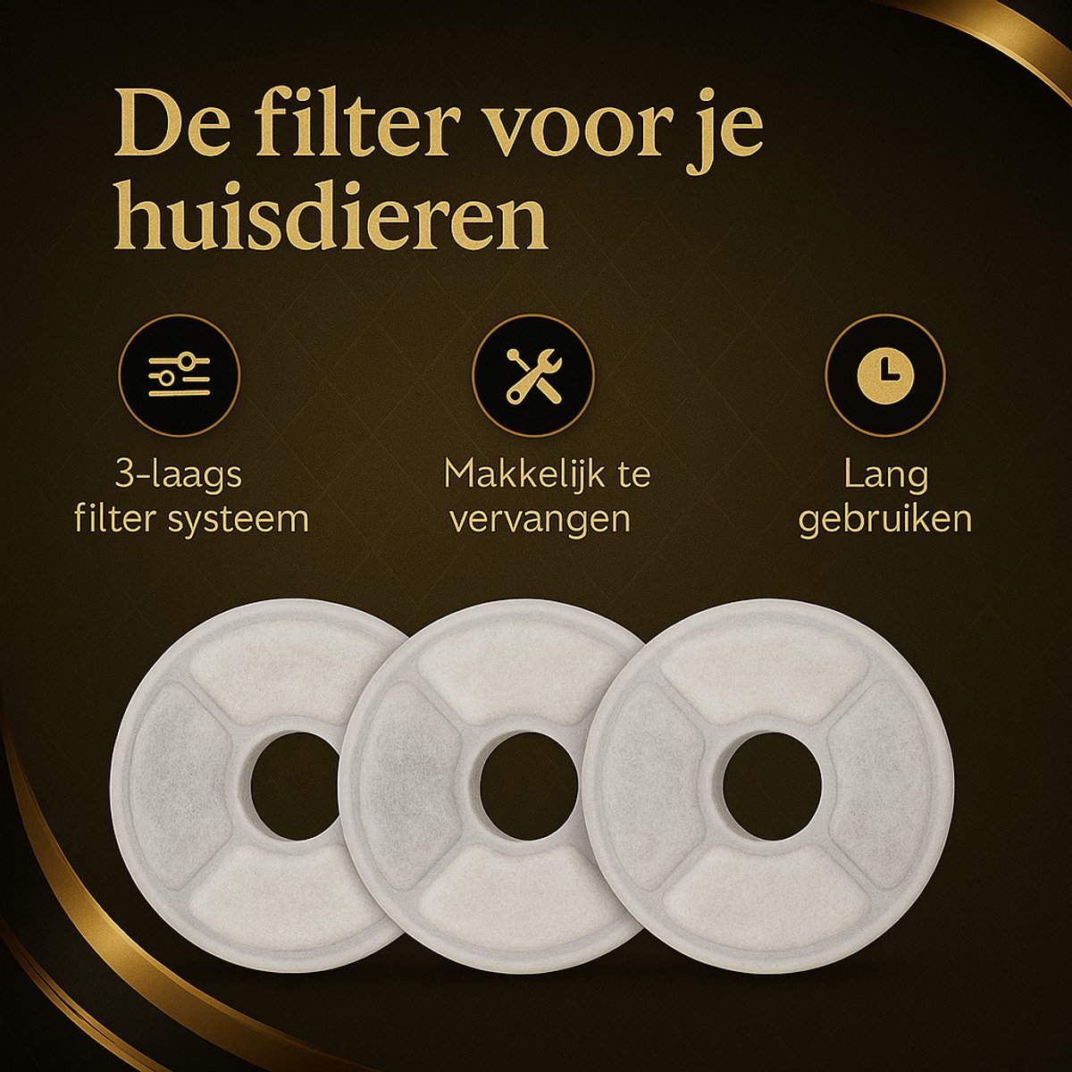 Fitenected 12 Stuks Fontein Filters Voor Katten En Honden – Drievoudige Filtratie