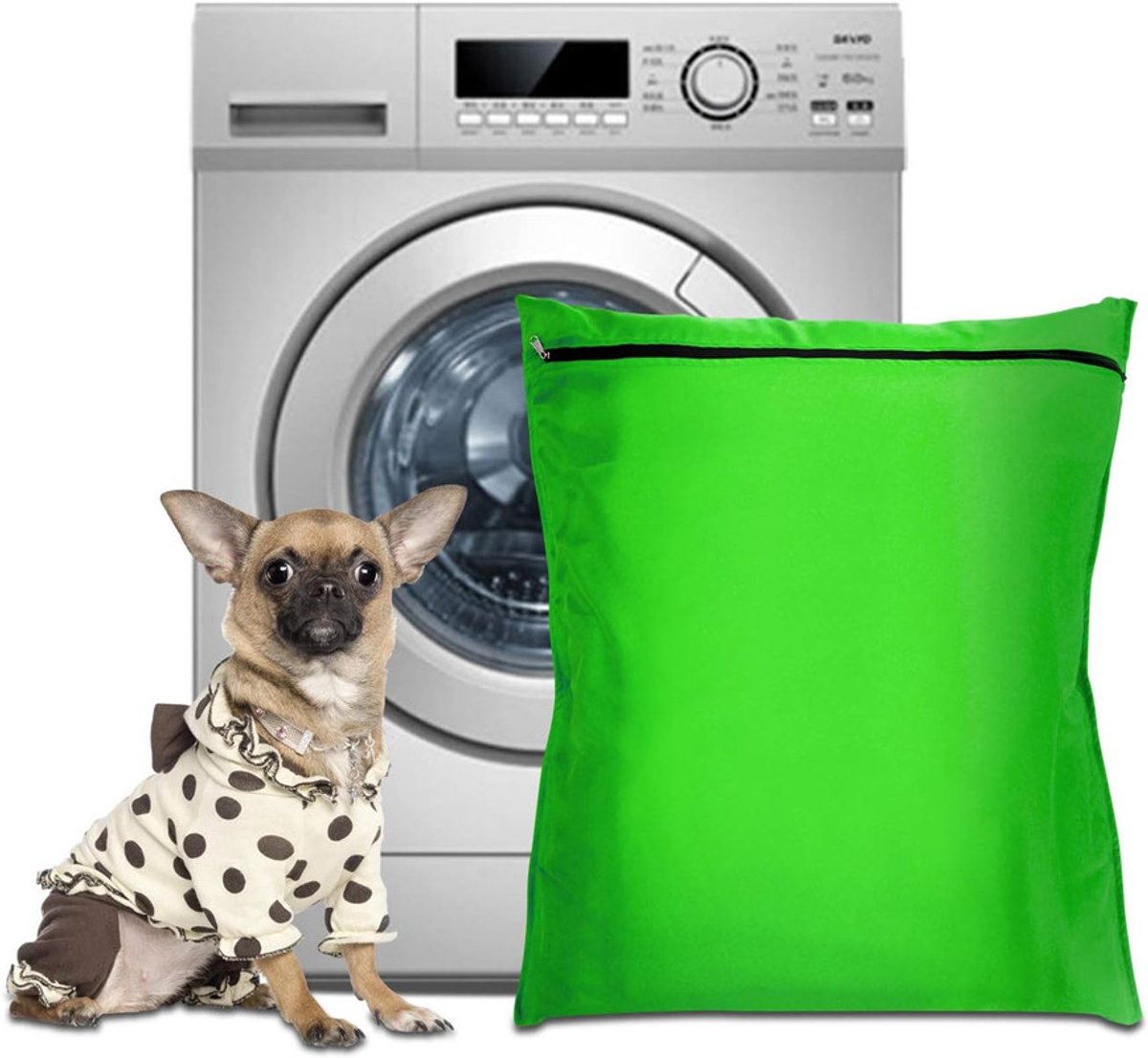 Goedkoopste Waszak voor huisdieren - 65x70cm twill polyester waszak - Grote waszak met rits - Verwijdert honden- en kattenhaar - Voorkomt dat de waszak verstopt raakt met dierenhaar - Waszak voor huisdierendekens - Geschikt voor honden, katten, paarden, konijnen