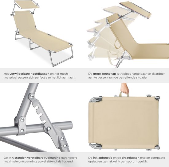 Set van 2 textilene en aluminium ligbedden Jolia - Zwart