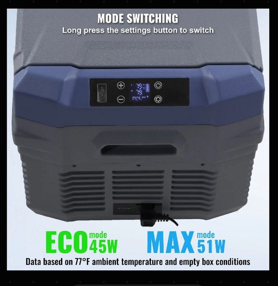 Auto Koelkast - Camping Koelkast - Draagbare Auto Koelbox - Compressor Koelkast 12V/24V - 25L - Snelle Koeling - Energiezuinig - Voor Auto - Camper - en Boot — afbeelding 3