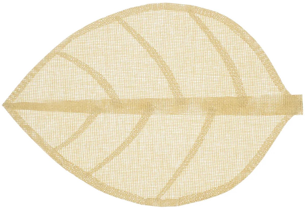 Secret de Gourmet Placemat Leaf - beige - ovaal - 50 x 33 cm - Decoratief - BBQ - Tropical