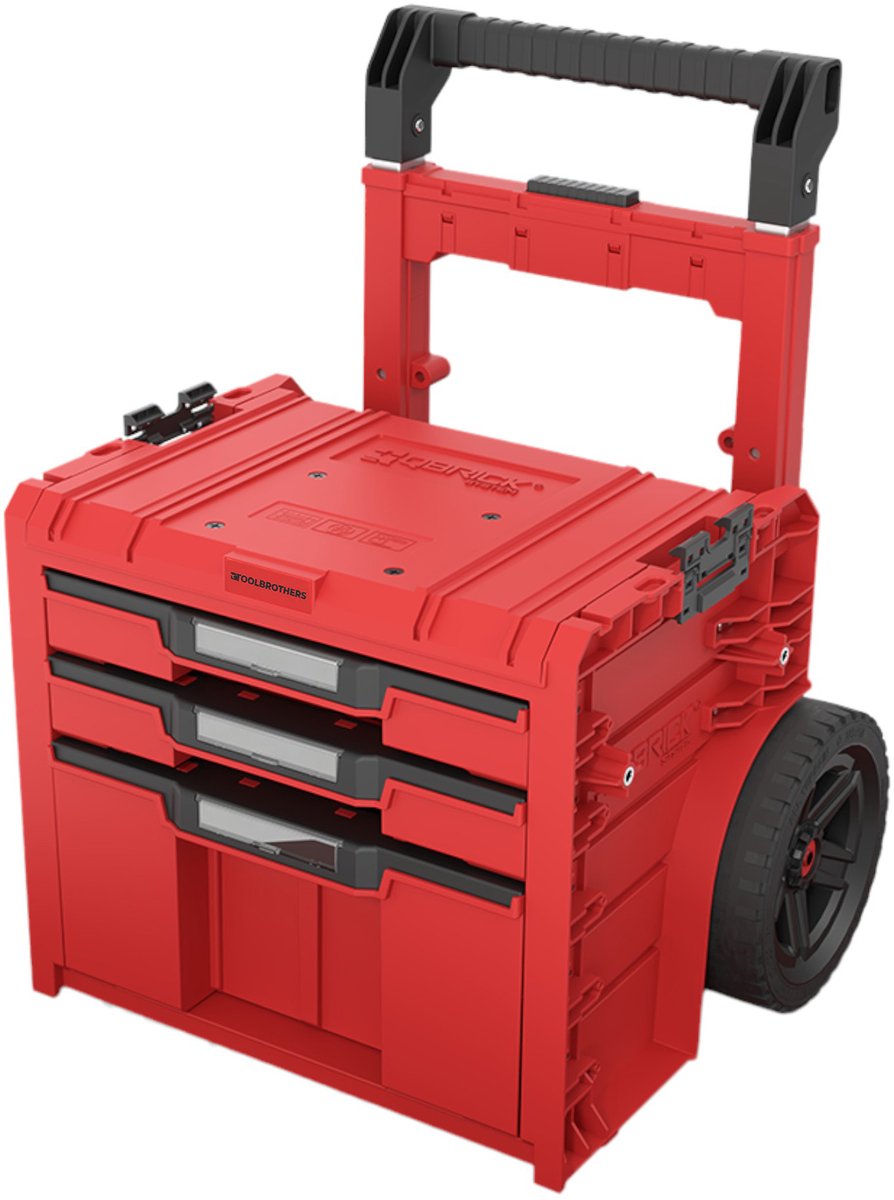 Toolbrothers RHINO L Drawer 3 Cart Plus ULTRA - Verrijdbare lade gereedschapskist 2x 4,5 l 12 l met dubbele telescopische handgreep
