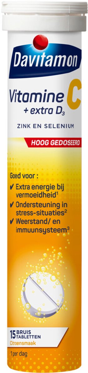 Goedkoopste 4x Davitamon Vitamine C Forte Extra D3 Citroen 15 bruistabletten