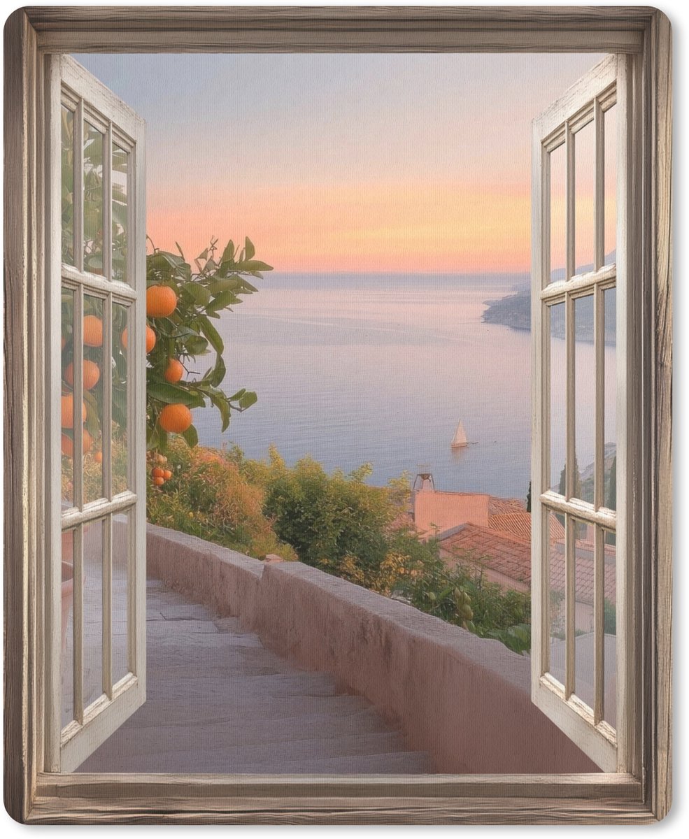 Muismat 19x23 cm - Mousepad Doorkijk - Uitzicht - Meer - Landschap - Muismatten