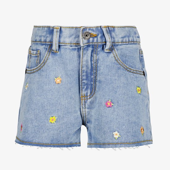 Short En Jean Femme Brodé Sur Le Côté - Taille 6 - Seven - Bleu Clair - Occasion Comme Neuf