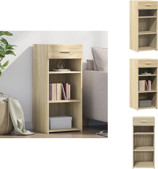 vidaXL Dressoir 30x30x70 cm bewerkt hout sonoma eikenkleurig