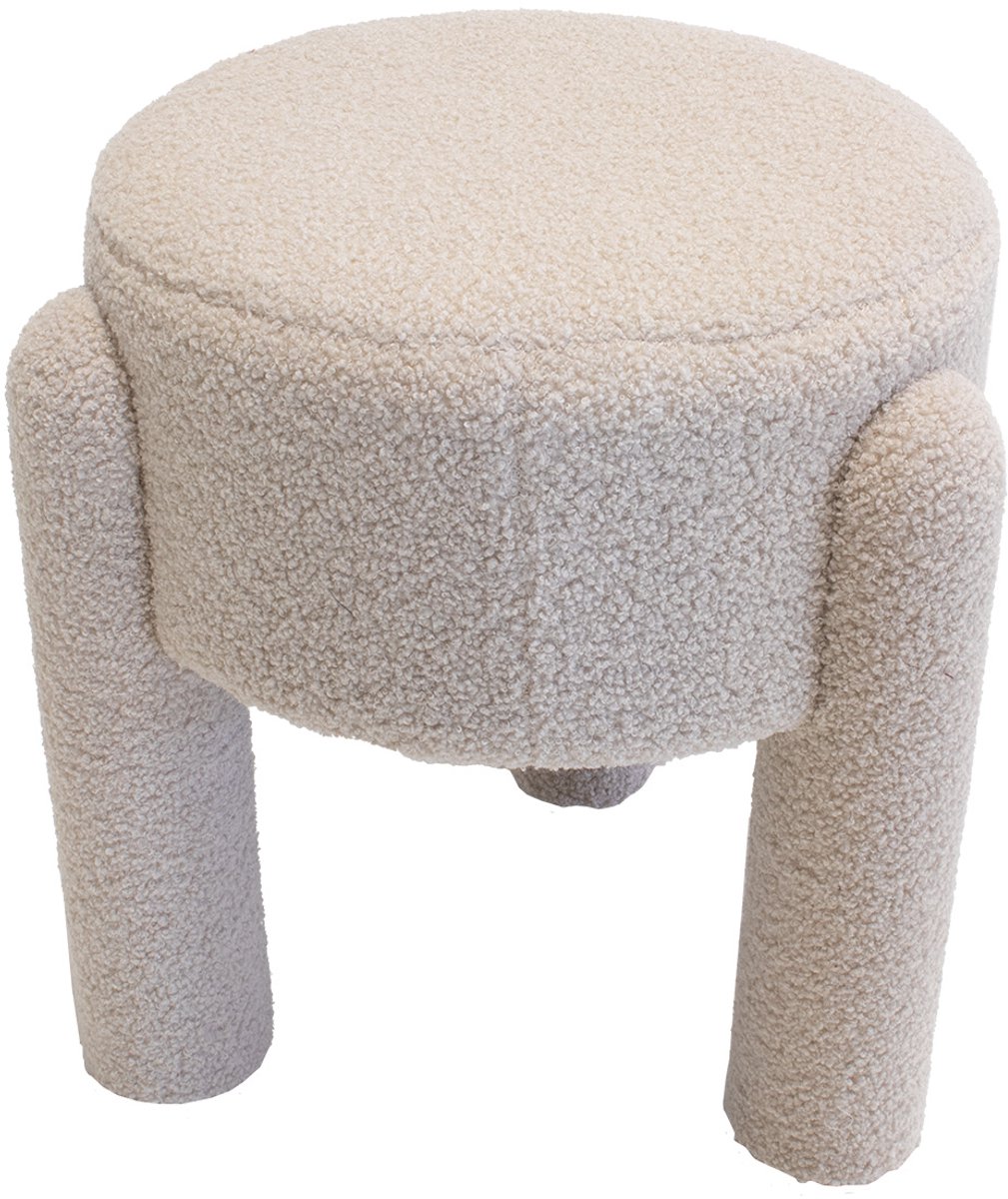 Giga Meubel Poef Yara - Bouclé - Taupe - 44x44x42cm