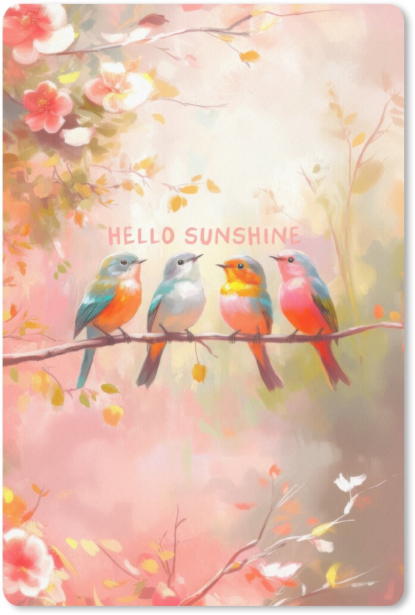 Muismat 18x27 cm - Mousepad Vogels - Tak - Quote - Roze - Muismatten